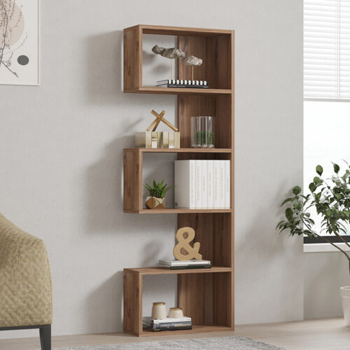 Βιβλιοθήκη Cascade pakoworld σε sonoma  απόχρωση 51.8x22x150εκ (x1)