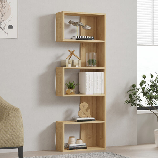 Βιβλιοθήκη Cascade pakoworld σε oak απόχρωση 51.8x22x150εκ (x1)