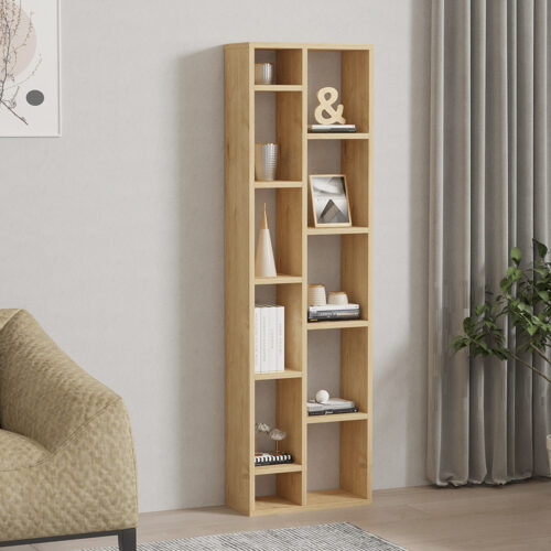 Βιβλιοθήκη Minicu pakoworld σε oak απόχρωση  44,4x19,6x150εκ (x1)