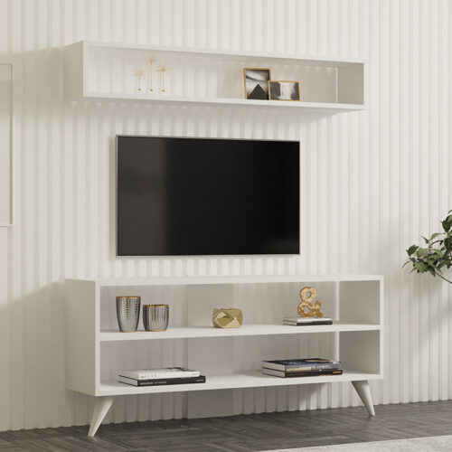 Σύνθετο σαλονιού Prestige pakoworld σε λευκή απόχρωση 120x29,6x50εκ (x1)