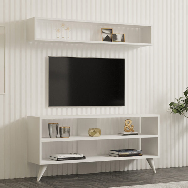 Σύνθετο σαλονιού Prestige pakoworld σε λευκή απόχρωση 120x29,6x50εκ (x1)