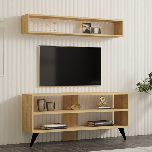 Σύνθετο σαλονιού Prestige pakoworld σε oak απόχρωση 120x29,6x50εκ (x1)
