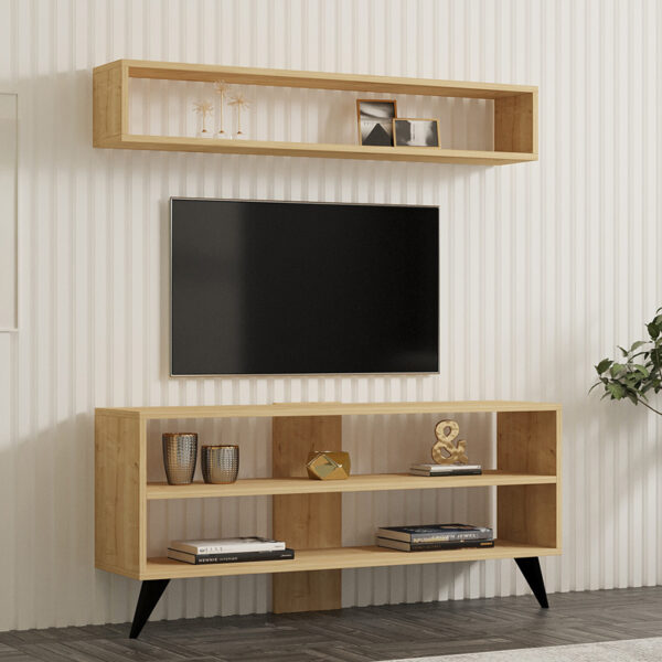 Σύνθετο σαλονιού Prestige pakoworld σε oak απόχρωση 120x29,6x50εκ (x1)