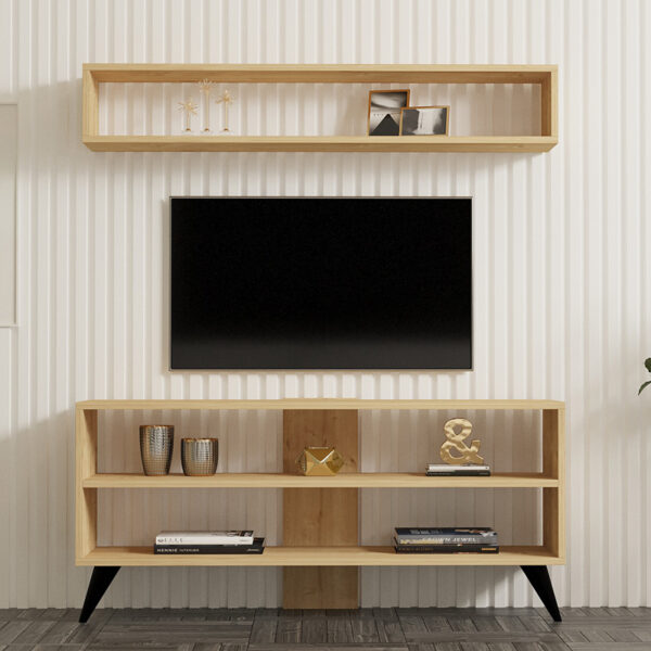 Σύνθετο σαλονιού Prestige pakoworld σε oak απόχρωση 120x29,6x50εκ (x1) - Image 2