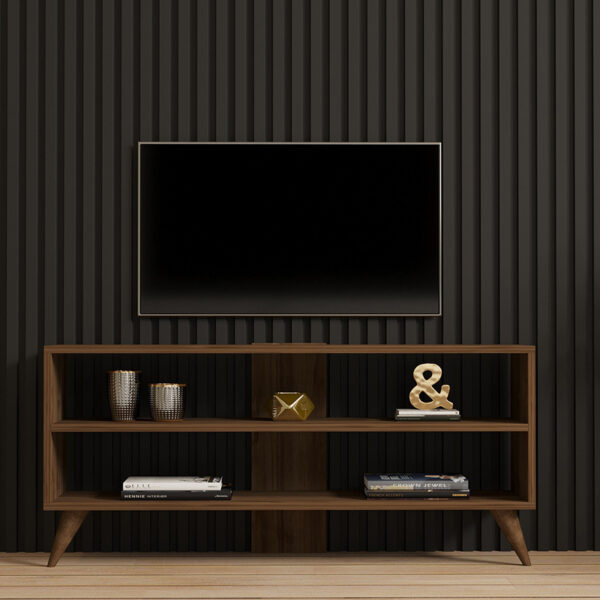 Έπιπλο τηλεόρασης Prestige pakoworld σε καρυδί απόχρωση 120x29,6x50εκ (x1) - Image 2