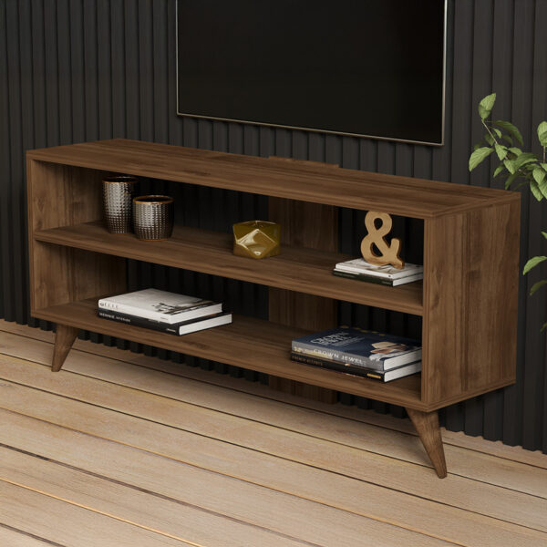 Έπιπλο τηλεόρασης Prestige pakoworld σε καρυδί απόχρωση 120x29,6x50εκ (x1) - Image 3