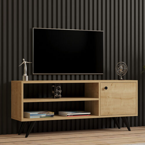 Έπιπλο τηλεόρασης Wison pakoworld σε oak απόχρωση 120x29x50εκ (x1)