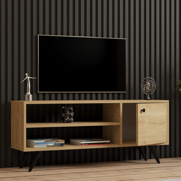 Έπιπλο τηλεόρασης Wison pakoworld σε oak απόχρωση 120x29x50εκ (x1) - Image 2