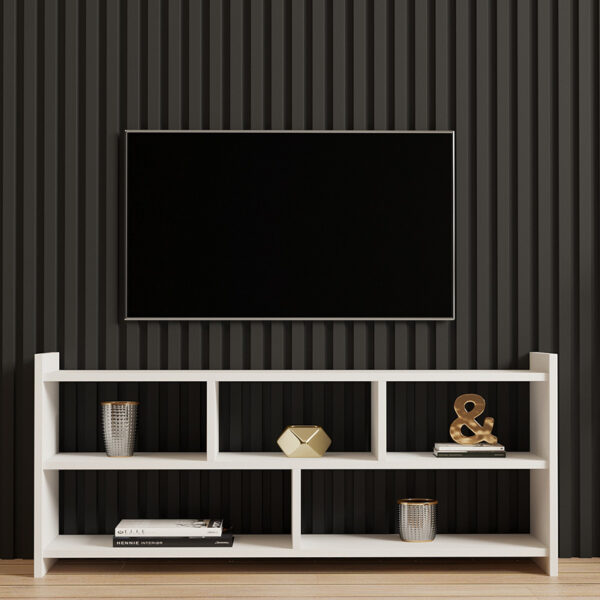 Έπιπλο τηλεόρασης Kapri pakoworld σε λευκή απόχρωση 120x28x55εκ (x1) - Image 3