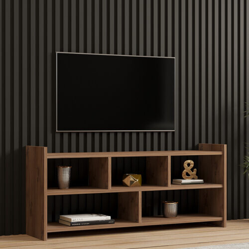 Έπιπλο τηλεόρασης Kapri pakoworld σε sonoma απόχρωση 120x28x55εκ (x1)