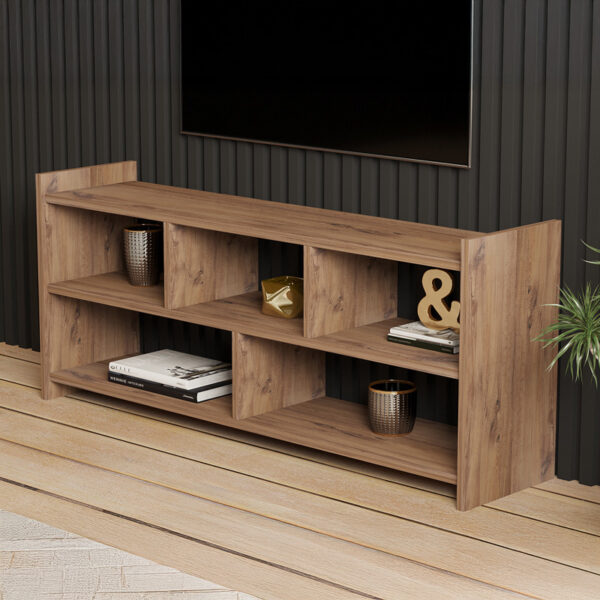 Έπιπλο τηλεόρασης Kapri pakoworld σε sonoma απόχρωση 120x28x55εκ (x1) - Image 2