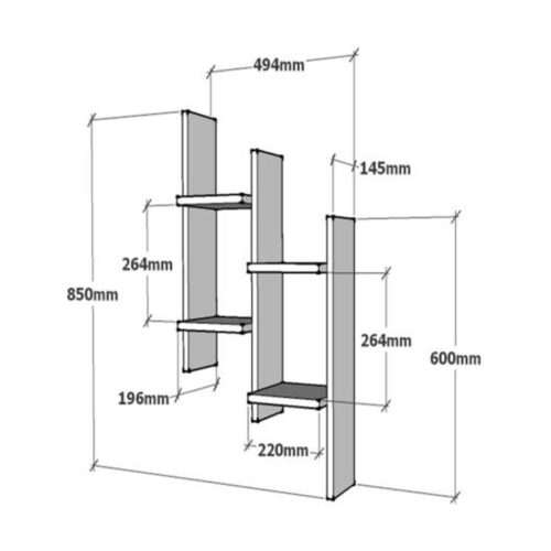 Ραφιέρα τοίχου Tabal pakoworld σε λευκή απόχρωση 49.4x14.5x85εκ (x1)