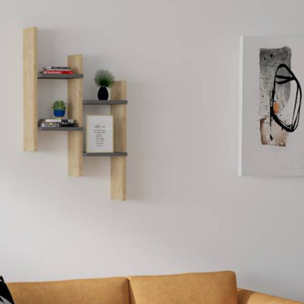 Ραφιέρα τοίχου Tabal pakoworld σε oak απόχρωση 49.4x14.5x85εκ (x1)