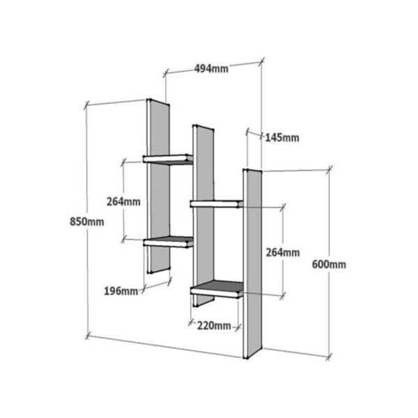 Ραφιέρα τοίχου Tabal pakoworld σε oak απόχρωση 49.4x14.5x85εκ (x1) - Image 2