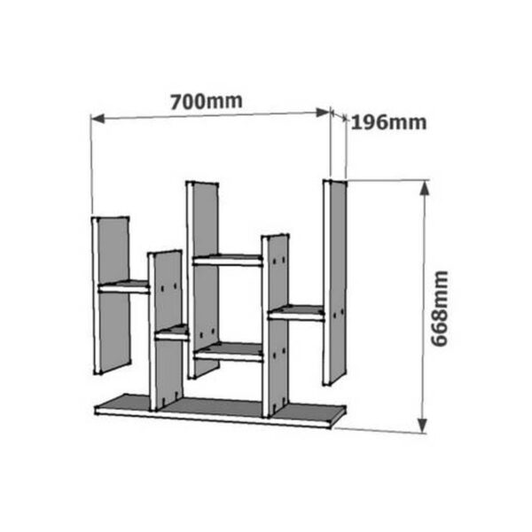 Ραφιέρα τοίχου Bemba pakoworld σε καρυδί απόχρωση 70x19,6x68,8εκ (x1) - Image 2