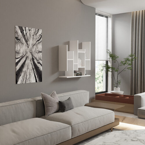 Ραφιέρα τοίχου Bemba pakoworld σε λευκή απόχρωση 70x19,6x68,8εκ (x1)