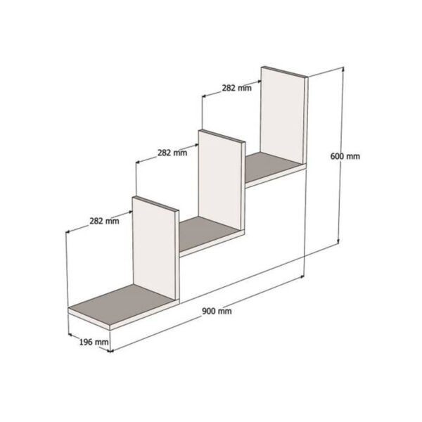 Ραφιέρα τοίχου Mauer pakoworld σε ανθρακί απόχρωση 90x19,6x60εκ (x1) - Image 2