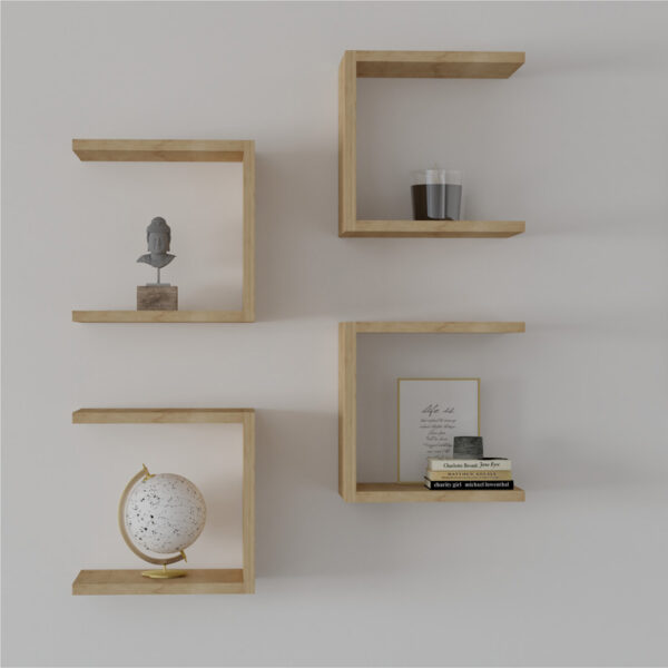 Ραφιέρα τοίχου Perari pakoworld 4τεμ.σε oak  απόχρωση 30x19.6x30εκ (x1) - Image 2