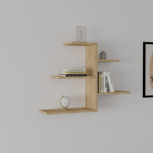 Ραφιέρα τοίχου Callum pakoworld σε oak απόχρωση 82.2x19,6x48εκ (x1)