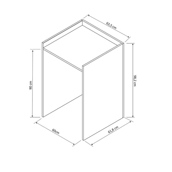 Έπιπλο πλυντηρίου Cuci pakoworld σε oak απόχρωση 60x62x99εκ (x1) - Image 3