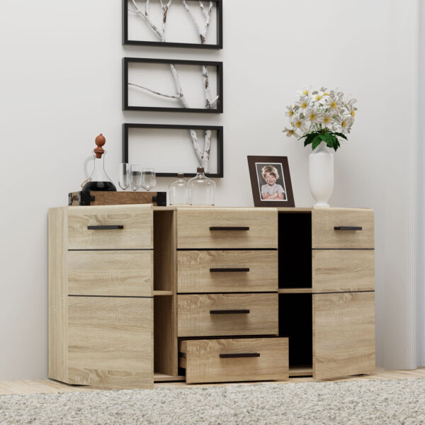 Μπουφές Solo 150x41x82cm Sonoma με Wenge και MDF Καμπυλωτό τελείωμα στις πόρτες. - Image 2