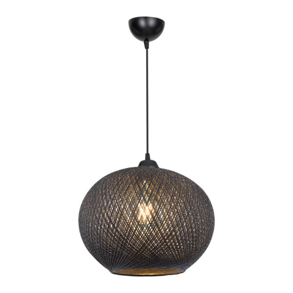 Φωτιστικό οροφής μονόφωτο Leshia pakoworld Ε27 μαύρο Φ38x38εκ (x1) - Image 2