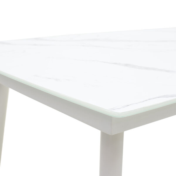 Τραπέζι Zeren pakoworld μέταλλο λευκό-γυαλί 160x90x78εκ (x1) - Image 3