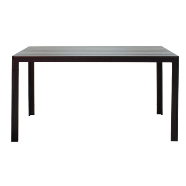 Τραπέζι Nares pakoworld αλουμίνιο μαύρο-plywood ανθρακί 140x80x72.5εκ (x1)