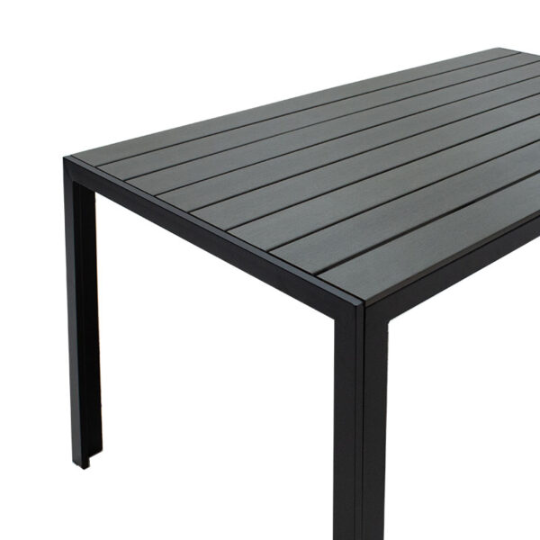 Τραπέζι Nares pakoworld αλουμίνιο μαύρο-plywood ανθρακί 140x80x72.5εκ (x1) - Image 2