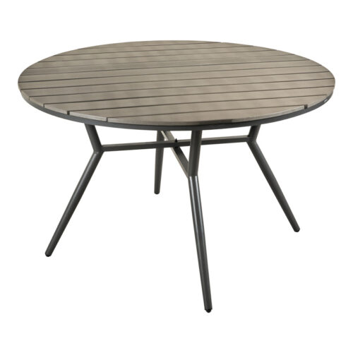 Τραπέζι Appa pakoworld αλουμίνιο και plywood σε ανθρακί απόχρωση Φ120x74εκ (x1)