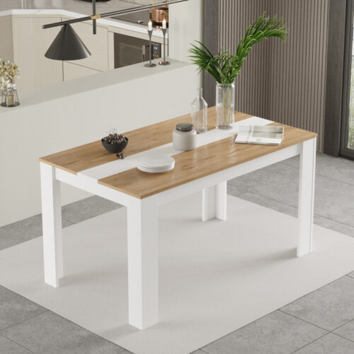 Τραπέζι Sepen pakoworld σε φυσική-λευκή απόχρωση 140x80x74εκ (x1)