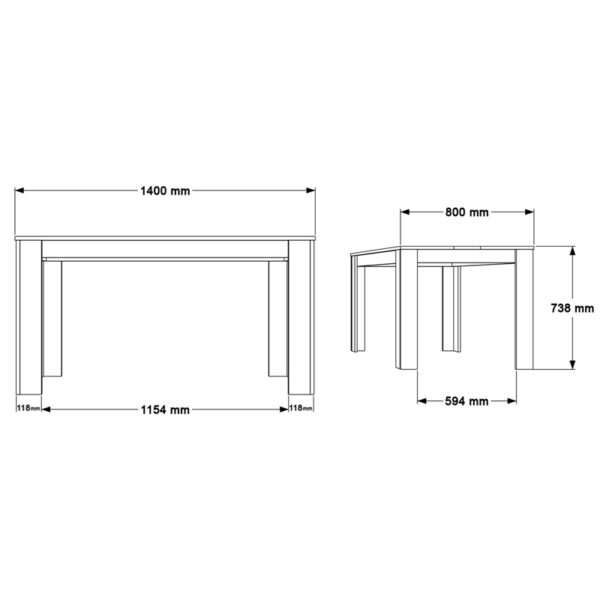 Τραπέζι Sepen pakoworld σε φυσική-λευκή απόχρωση 140x80x74εκ (x1) - Image 3