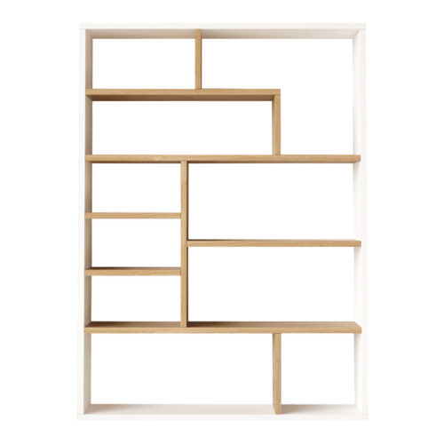 Βιβλιοθήκη Decora pakoworld σε φυσικό-λευκό απόχρωση 90x22x123.6εκ (x1)