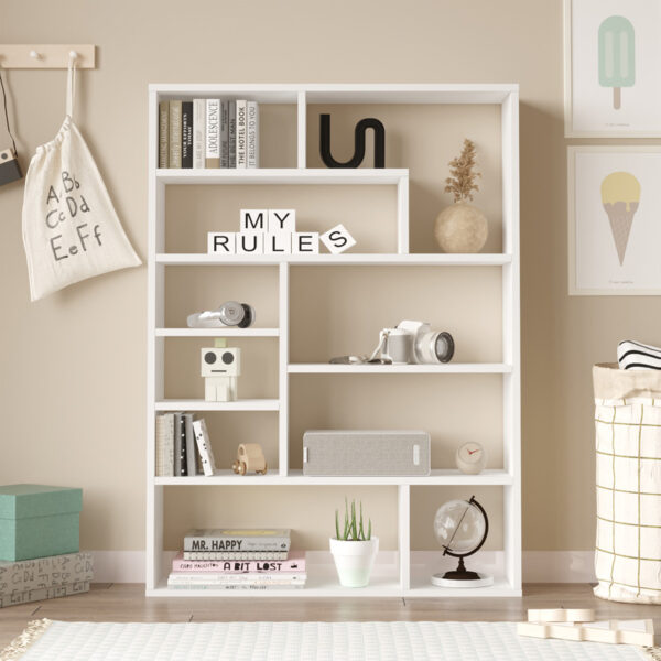 Βιβλιοθήκη Decora pakoworld σε λευκη απόχρωση 90x22x123.6εκ (x1) - Image 2