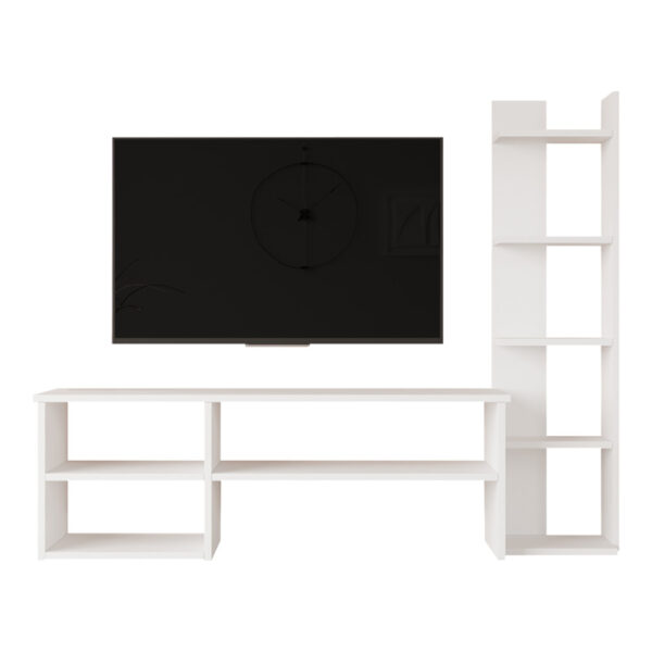 Σύνθετο σαλονιού Perla pakoworld σε λευκή απόχρωση 120x29.5x41,8εκ (x1) - Image 3