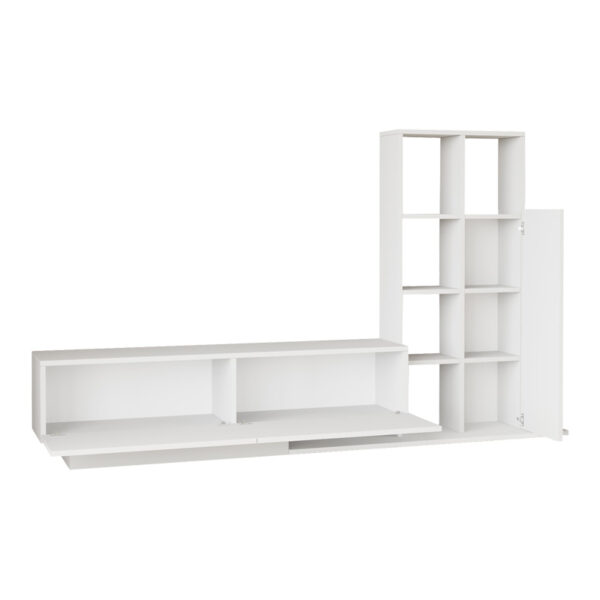 Σύνθετο σαλονιού Damon pakoworld σε λευκή απόχρωση 140x29.5x39.5εκ (x1) - Image 3