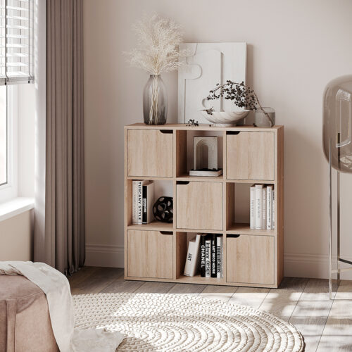 Βιβλιοθήκη Bookel pakoworld σε sonoma απόχρωση 88.5x27.5x89.3εκ (x1)