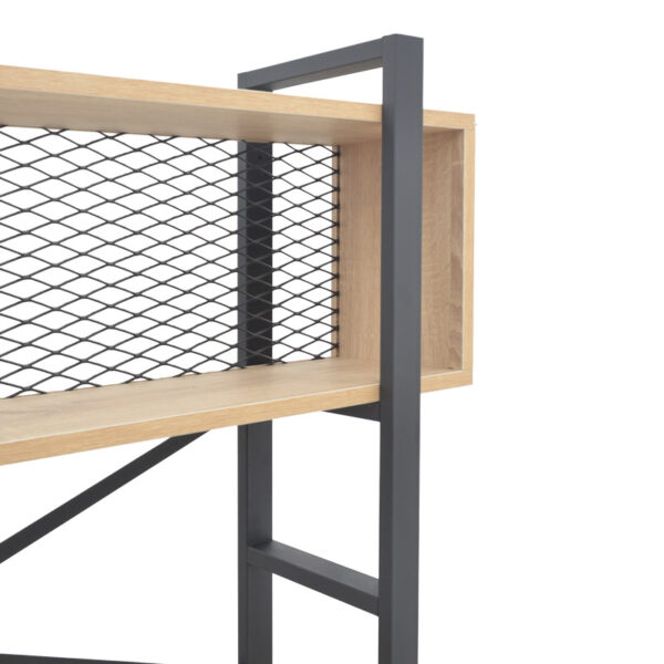 Βιβλιοθήκη Fifer pakoworld σε oak-μαύρη απόχρωση 120x28x185εκ (x1) - Image 3