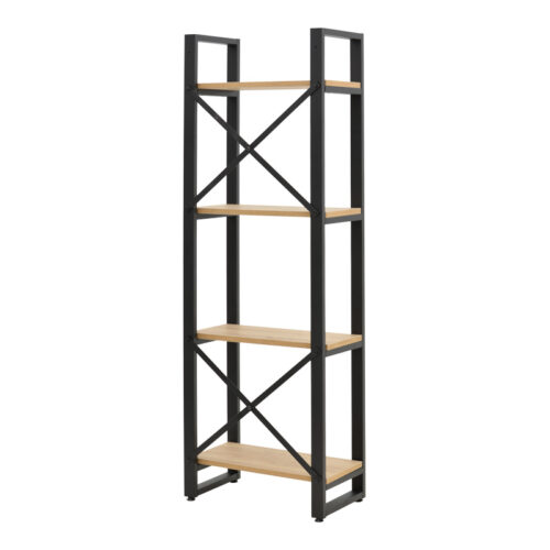 Βιβλιοθήκη Crimson pakoworld σε oak-μαύρη απόχρωση 50x22x150εκ (x1)