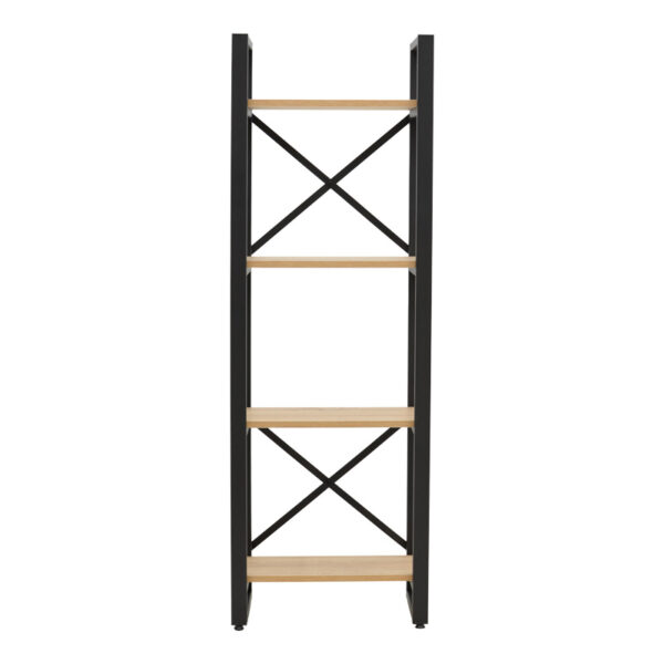 Βιβλιοθήκη Crimson pakoworld σε oak-μαύρη απόχρωση 50x22x150εκ (x1) - Image 2