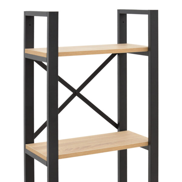 Βιβλιοθήκη Crimson pakoworld σε oak-μαύρη απόχρωση 50x22x150εκ (x1) - Image 3