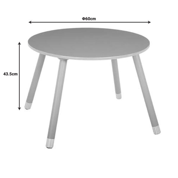 Παιδικό τραπεζάκι Playful pakoworld γκρι-φυσικό Φ60x43.5εκ (x1)