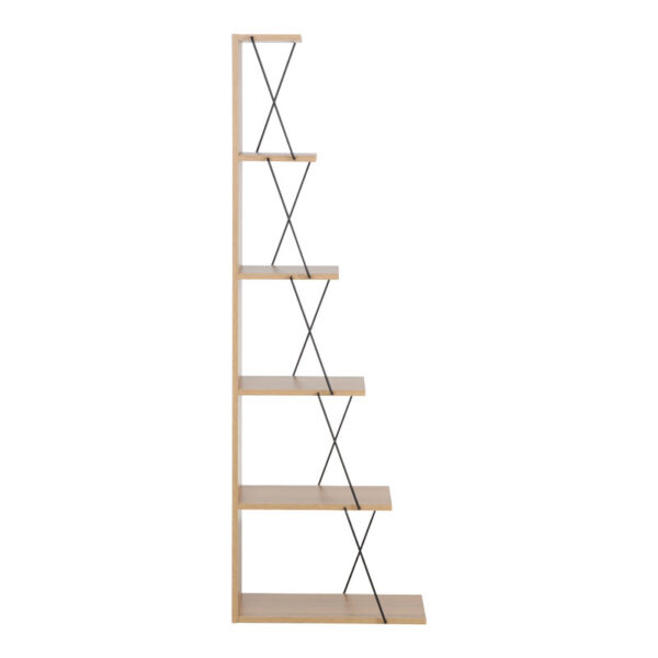 Βιβλιοθήκη mini Tars pakoworld  sonoma-μαύρο 50x22x150εκ (x1) - Image 2