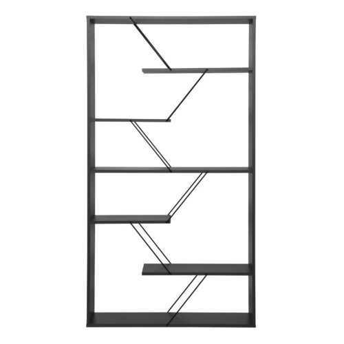 Βιβλιοθήκη Tars pakoworld ανθρακί-μαύρο 84x24x157εκ (x1)