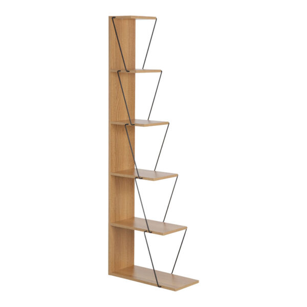 Βιβλιοθήκη mini Tars pakoworld sonoma-μαύρο 130x22x146εκ (x1) - Image 2