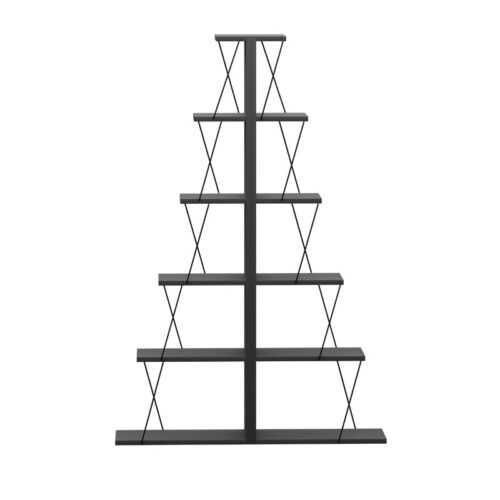 Βιβλιοθήκη mini Tars pakoworld ανθρακί-μαύρο 130x22x146εκ (x1)