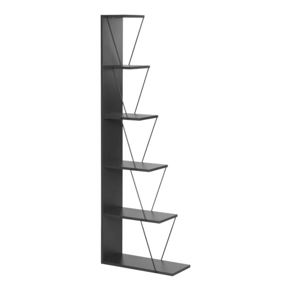 Βιβλιοθήκη mini Tars pakoworld ανθρακί-μαύρο 130x22x146εκ (x1) - Image 2