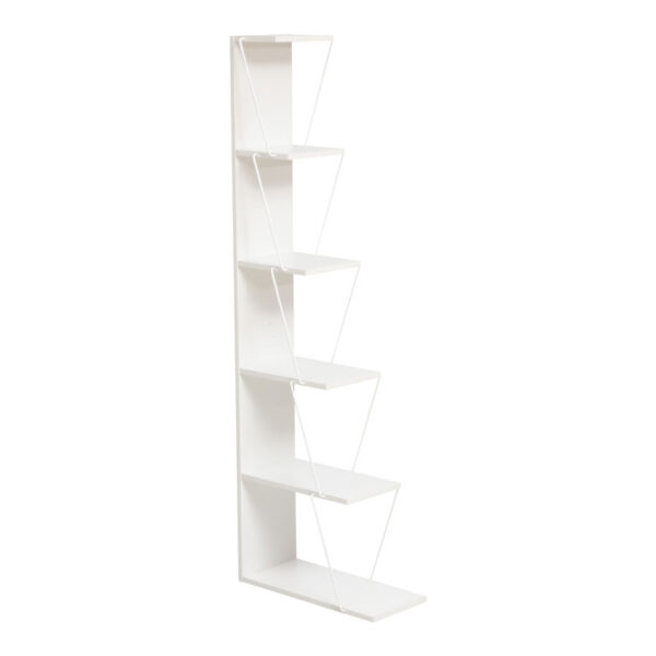 Βιβλιοθήκη mini Tars pakoworld λευκό 130x22x146εκ (x1) - Image 2