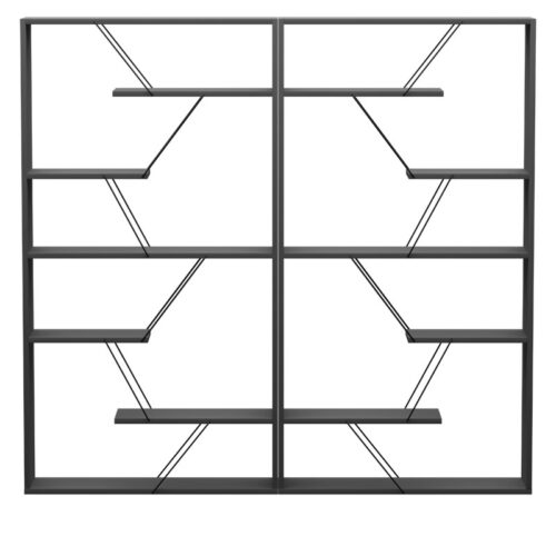 Βιβλιοθήκη Tars pakoworld ανθρακί-μαύρο 168x24x157εκ (x1)