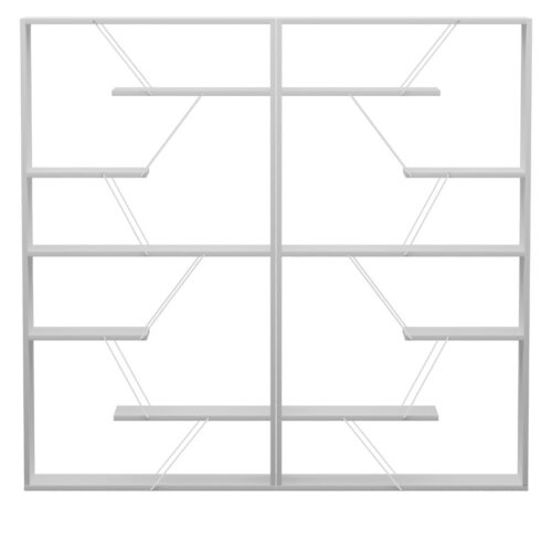 Βιβλιοθήκη Tars pakoworld γκρι-λευκό 168x24x157εκ (x1)